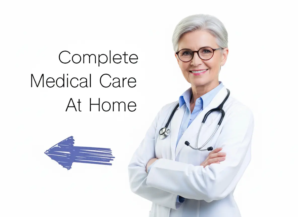 Doctor representing complete medical care at home